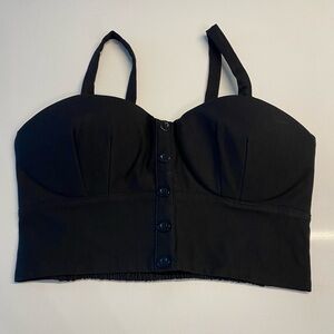 Black crop top medium or small padded